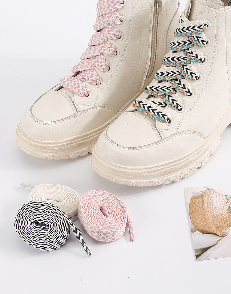 1Pair New 1.5CM Wide Wave Fat  - Lace Replacement Flat 评论和价格