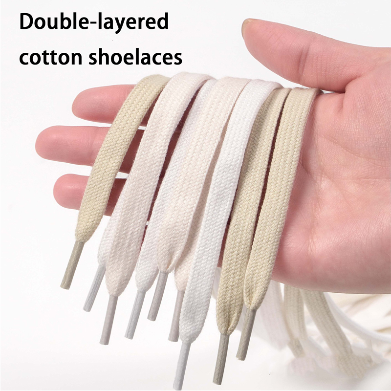 Flat Cotton Shoelaces, Double- - Lace Replacement Flat 评论和价格