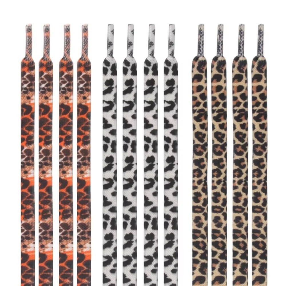 1Pair 120CM Fashion Leopard Pr - Lace Replacement Flat 评论和价格