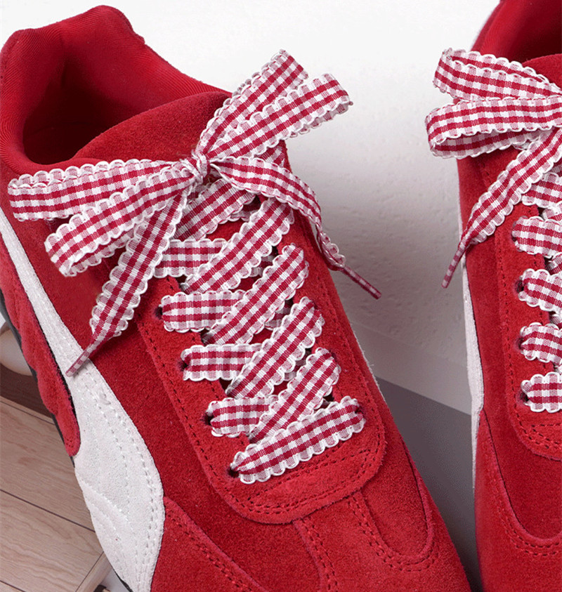 1.1cm Wide Flat Ruffled Plaid  - Lace Replacement Flat 评论和价格