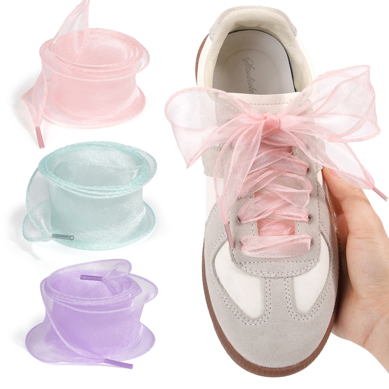 Fishtail Organza Ribbon Shoela - Lace Replacement Flat 评论和价格