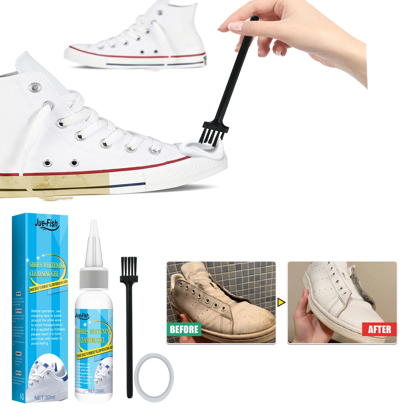 White Shoes Cleaning Gel Stain - Sneaker Cleaning Kit 评论和价格