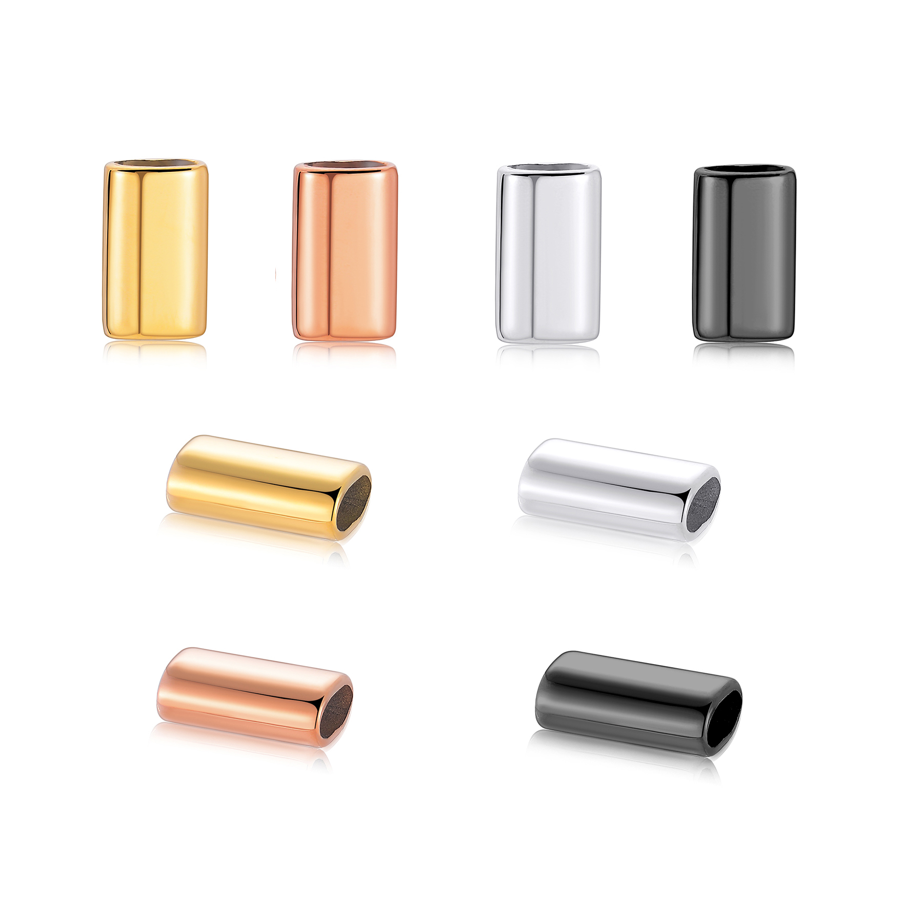 6PCS Stainless Steel Charm Sli - Patent Leather Shine 评论和价格