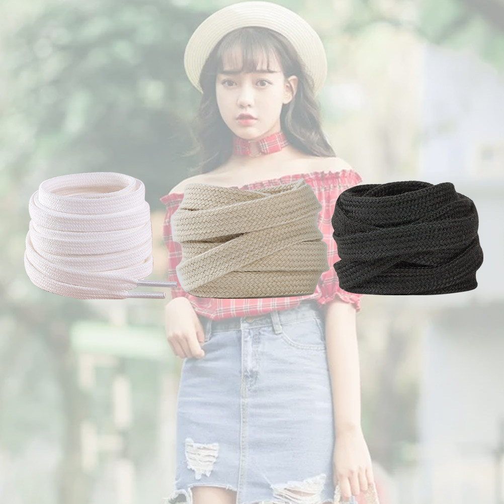 3Pairs Shoelaces Pure Color Fl - Lace Replacement Flat 评论和价格